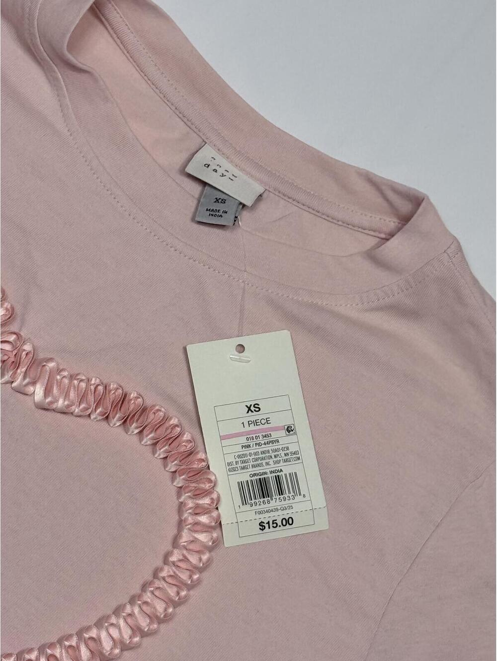 A New Day Pink Heart Detail T-Shirt XS